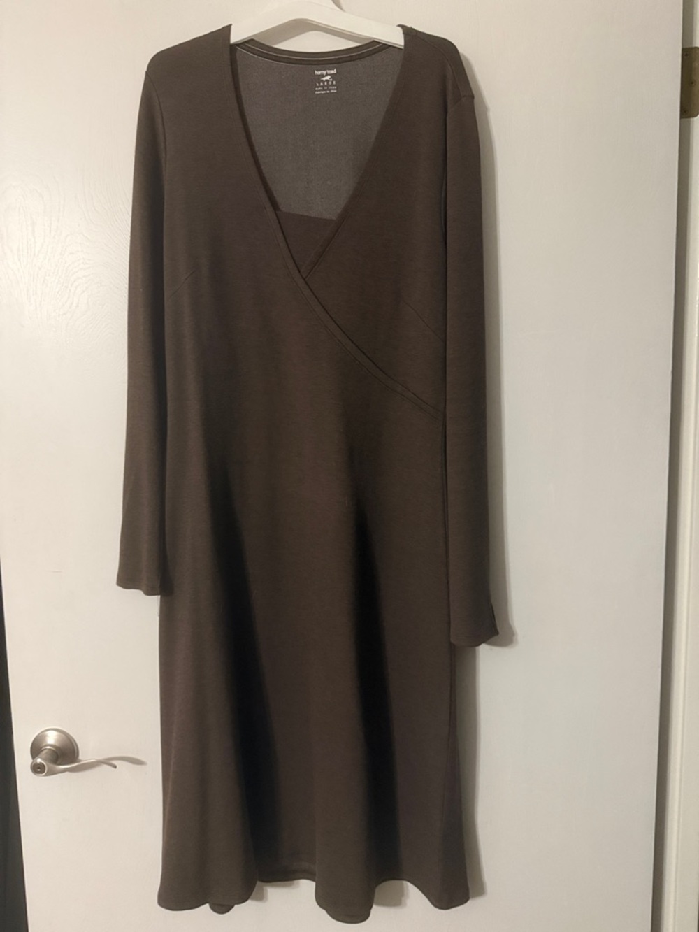 Brown Long Sleeve Knit Dress